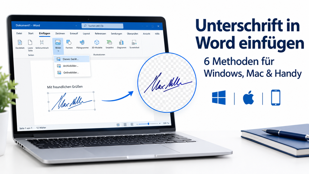 Unterschrift in Word einfügen in Microsoft Word